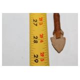 Vintage Handmade Wooden Arrow with Stone Tip and Feather Fletching
