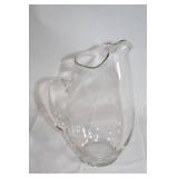 Large Clear Glass Pitcher with Spout and Handle