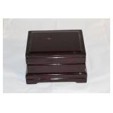 Glossy Wooden Trinket Box with Lined Interior