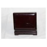 Glossy Wooden Trinket Box with Lined Interior