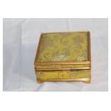 Vintage Embroidered Jewelry Box with Mirror