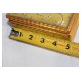 Vintage Embroidered Jewelry Box with Mirror