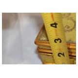 Vintage Embroidered Jewelry Box with Mirror