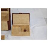 Beige and Brown Jewelry Box Set with Compartments and Mirror