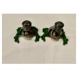 Gazelle Glass Hand Blown Art Glass Frog Salt & Pepper Shakers