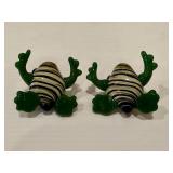 Gazelle Glass Hand Blown Art Glass Frog Salt & Pepper Shakers