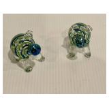 Hand Blown Glass Pig Salt & Pepper Shakers