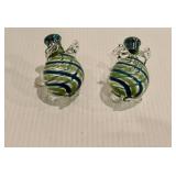 Hand Blown Glass Pig Salt & Pepper Shakers