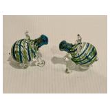 Hand Blown Glass Pig Salt & Pepper Shakers