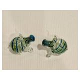 Hand Blown Glass Pig Salt & Pepper Shakers