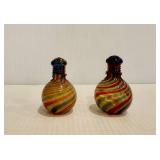 Hand Blown Glass Salt & Pepper Shakers - Multicolor