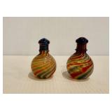 Hand Blown Glass Salt & Pepper Shakers - Multicolor