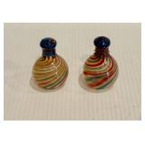 Hand Blown Glass Salt & Pepper Shakers - Multicolor