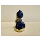 Vintage Figurine Girl in Blue Coat with Muff