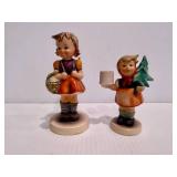 GOEBEL HUMMEL "School Girl" & "Girl with Fir Tree" Figurines