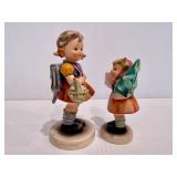 GOEBEL HUMMEL "School Girl" & "Girl with Fir Tree" Figurines