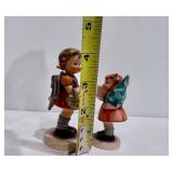 GOEBEL HUMMEL "School Girl" & "Girl with Fir Tree" Figurines