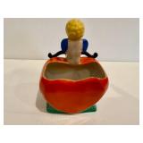 GOEBEL Bavarian Vintage Cupid w/Blue Wings Heart Planter