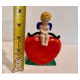 GOEBEL Bavarian Vintage Cupid w/Blue Wings Heart Planter