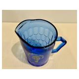 Vintage Shirley Temple Cobalt Blue Small Glass Pitcher