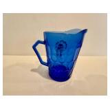 Vintage Shirley Temple Cobalt Blue Small Glass Pitcher
