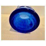 Vintage Shirley Temple Cobalt Blue Small Glass Pitcher