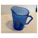Vintage Shirley Temple Cobalt Blue Small Glass Pitcher