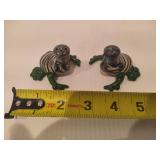 Gazelle Glass Hand Blown Art Glass Frog Salt & Pepper Shakers
