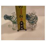 Hand Blown Glass Pig Salt & Pepper Shakers