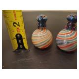 Hand Blown Glass Salt & Pepper Shakers - Multicolor
