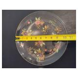 Two Dotted Floral Glass Plates