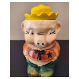 Vintage Roseville Pottery Sheriff Pig Cookie Jar