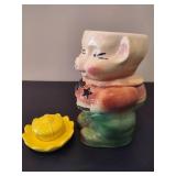 Vintage Roseville Pottery Sheriff Pig Cookie Jar