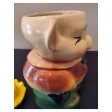 Vintage Roseville Pottery Sheriff Pig Cookie Jar
