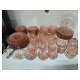 Pink Depression Glass Dinnerware Set (97pc)