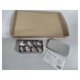 Pampered Chef Stoneware Pan & Cookie Cutters