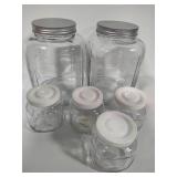 Six Glass Jars w/Lids