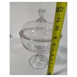 Glass Pedestal Cake Plate & Large Candy Dish w/Lid