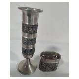 Haugrud Pewter Bud Vase & Cup