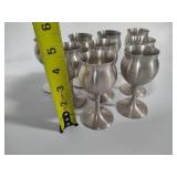 Nine Norwegian Pewter Small Goblets
