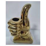Thumbs Up Brass Pencil Holder