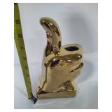 Thumbs Up Brass Pencil Holder