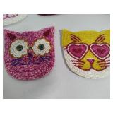 Beaded Cat Coasters & Small Bags