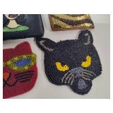Beaded Cat Coasters & Small Bags