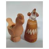 Terra Cotta Chicken Bell & Candle Holder