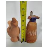 Terra Cotta Chicken Bell & Candle Holder
