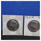 (4) Kennedy 1972 S Proof Clads