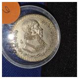 1958 Mexica Silver Peso