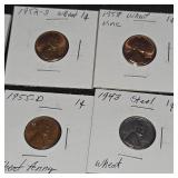 11 Carded Wheat Pennies & 1989 Mint Proof Set