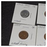 11 Carded Wheat Pennies & 1989 Mint Proof Set